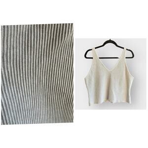 House of Harlow 1960 GRAY ribbed crop style tank